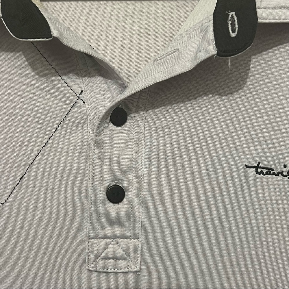 Travis Mathew Men's XL Polo Shirt Gray Performance Golf Logo|Excellent Condition - Picture 8 of 12